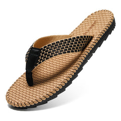 Men's Lightweight Knit Flip Flops for Summer Beach Comfort