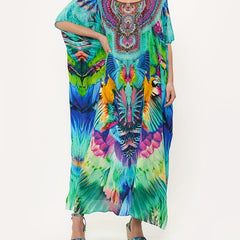 Parrot Print Maxi Cover Up Dress