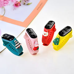 Boys Casual Cartoon Figure LED Watch Adjustable Silicone Strap