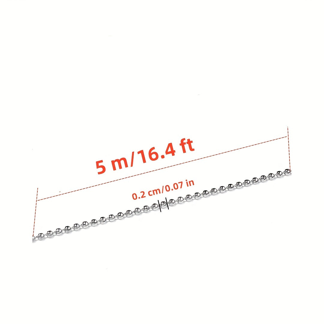 16ft 2.4mm Stainless Steel Ball Chain Roll Beading Jewelry Supplies