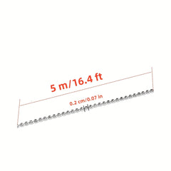 16ft 2.4mm Stainless Steel Ball Chain Roll Beading Jewelry Supplies