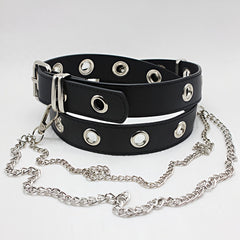 Punk Style Leather Belt Unisex Personality Hip Hop Chain Young Student Belt
