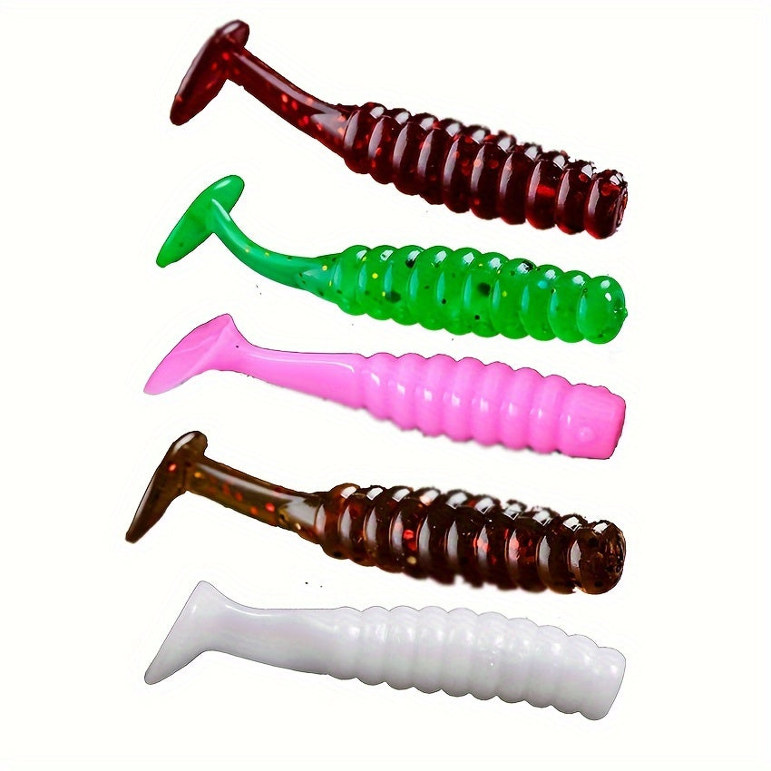 20pcs Paddle Tail Soft Lure Swimbait Fishing Accessories