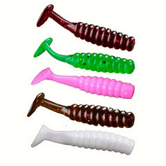 20pcs Paddle Tail Soft Lure Swimbait Fishing Accessories