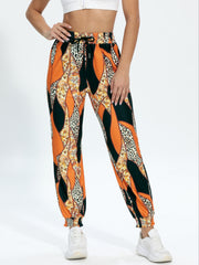 Graphic Print Sports Sweatpants Jogging Pants Drawstring Elastic Waist