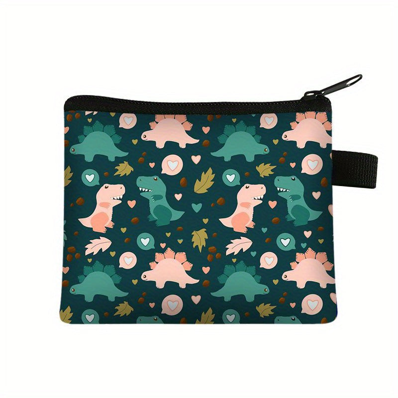 Dinosaur Pattern Coin Purse Card Case Key Storage Bag