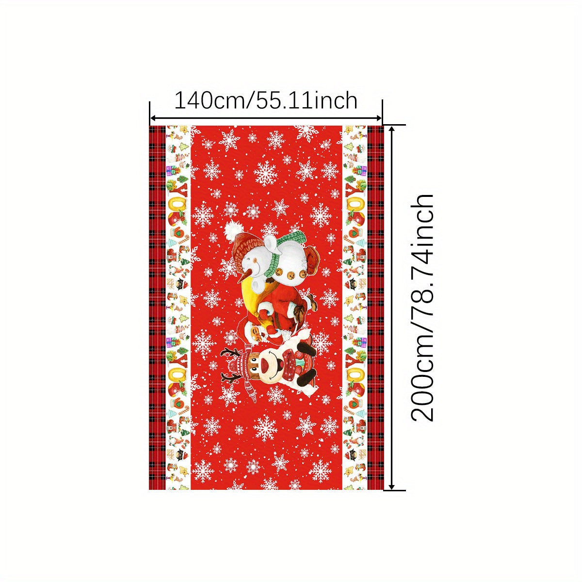 Polyester Tablecloth Merry Christmas Snowflake Deer Snowman Pattern