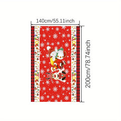 Polyester Tablecloth Merry Christmas Snowflake Deer Snowman Pattern