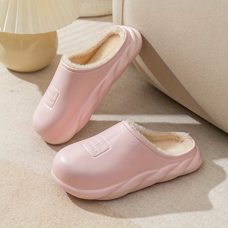 Plush Lined Waterproof Slippers for Women
