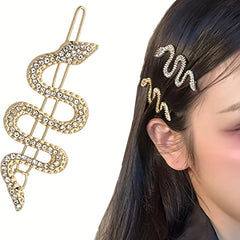 Vintage Rhinestone Snake Hairpin Hair Accessory
