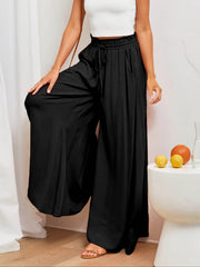 Wide Leg Palazzo Pants Smocked Waist Casual Summer Spring