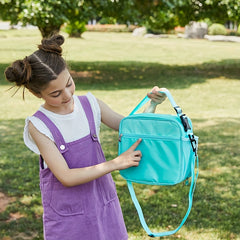 Laser Rainbow Heart Lunch Bag Handbag Insulated Bento Pack Crossbody Bag