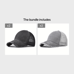 Unisex Ripped Baseball Cap Washed Street Wear Peaked Hat