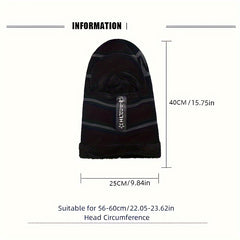 Winter Warm Zipper Knitted Hat Unisex Outdoor Cycling Coldproof Windproof