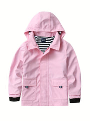 Kids Waterproof Windbreaker Jacket with Hooded Coat