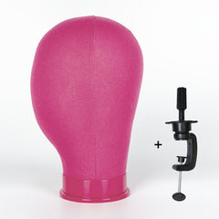 Colorful Canvas Block Head with Mount Hole & Wig Stand