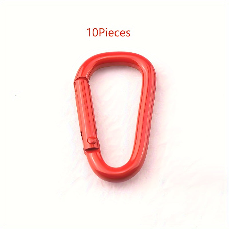10pcs Aluminum Carabiner D Ring Clips Spring Snap Hook Keychain Clip