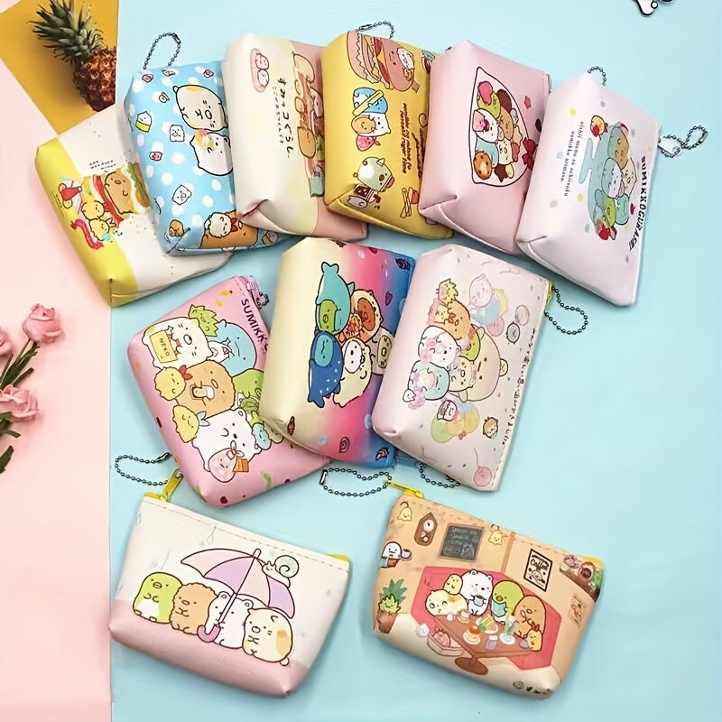 Kids Cartoon Print Coin Purse Wallet with Zipper