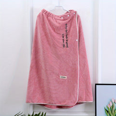 Embroidered Wearable Bath Towel for Adults - Absorbent Bathrobe