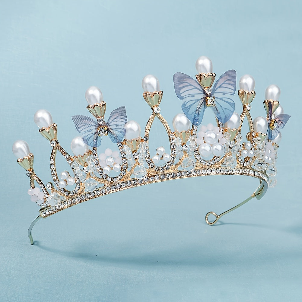 Butterfly Tiara Crown for Women Girls Princess Crown with Rhinestone