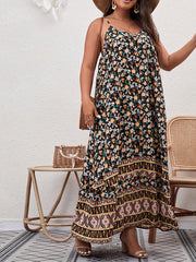 Boho Plus Ditsy Floral Maxi Cami Dress