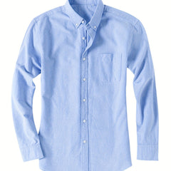 Men's Square Neck Button Up Shirt with Chest Pocket