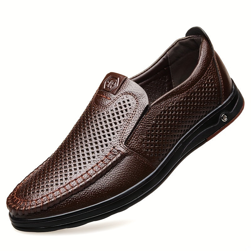 Men's Superfine Fiber Round Toe Loafers Lightweight Slip On Dress Shoes