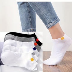 Men's Solid Liner Anklet Socks Soft Breathable Sweat Absorbent