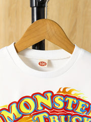 Boy's Anime Pattern Outfit 2pcs Set MONSTER TRUCK Kid's Clothes