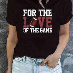 Love Football Graphic Sports T shirt Women