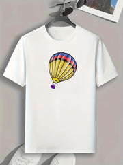 Hot Air Balloon Print Men's Graphic T-Shirt for Summer