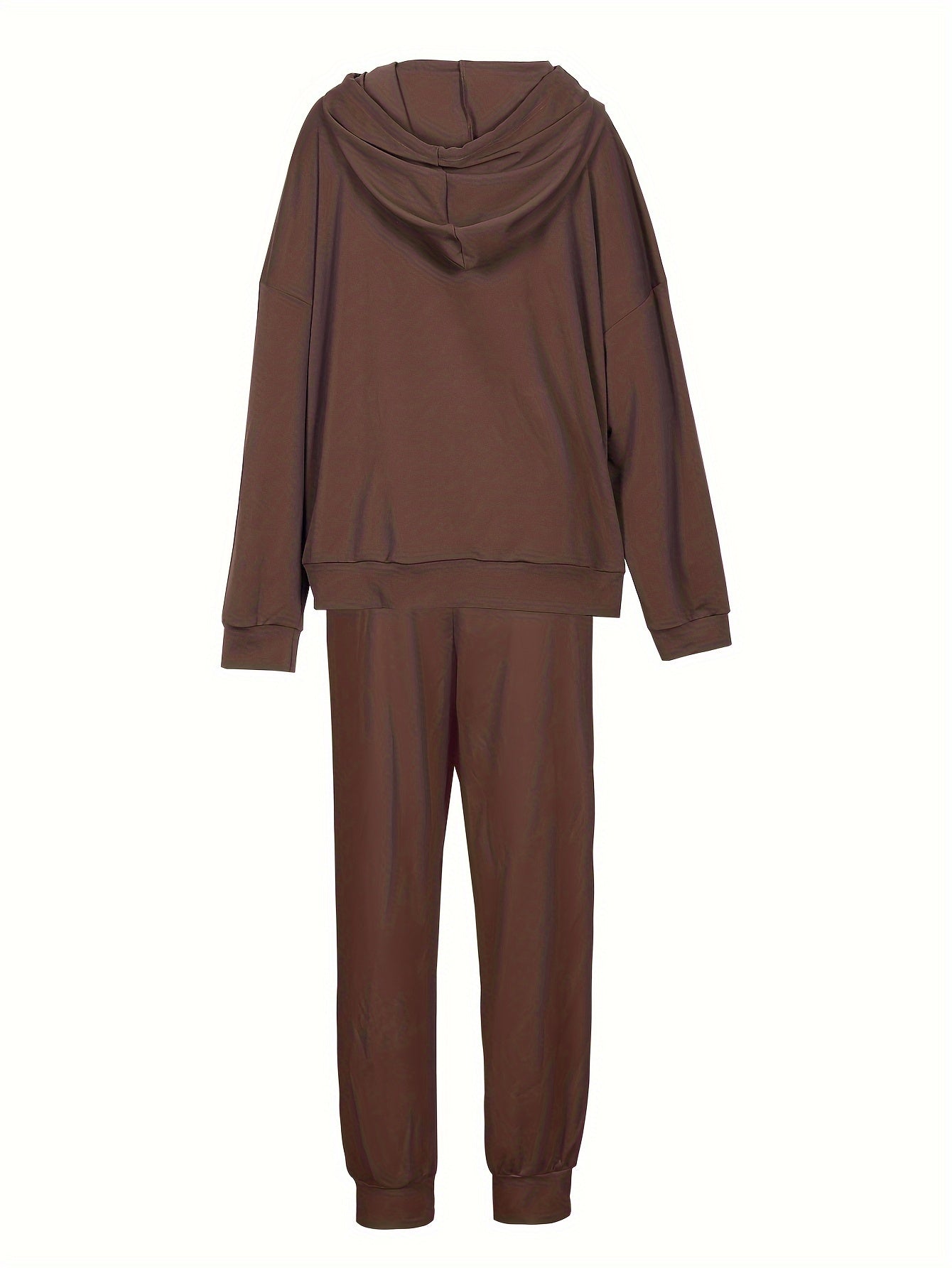 Women's Plus Abstract Face Print Hoodie & Joggers Set