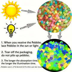 50-100pcs Luminous Aquarium Stones Fish Tank Outdoor Pebbles Decoration