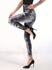 2pcs Snake & Denim Print Yoga Pants Women's Activewear