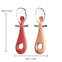Baby Silicone Short Handle Spoon Complementary Food Spoon