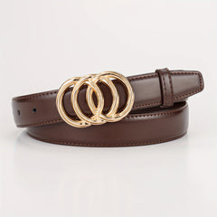 Three Circle Buckle PU Leather Belt For Girls
