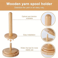 Wooden Yarn Holder for Knitting and Embroidery