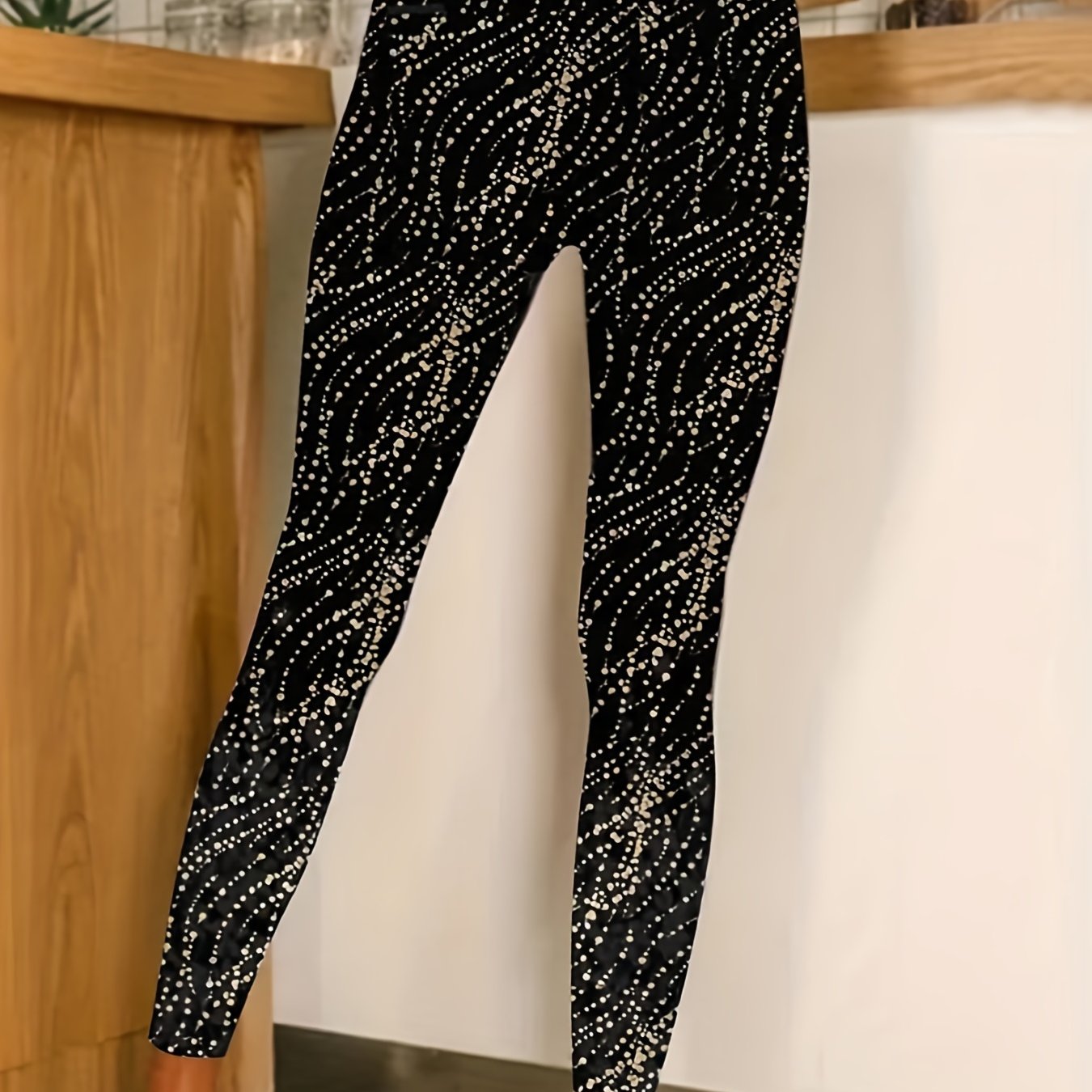 Graphic Print Skinny Leggings High Waist Women's Clothing