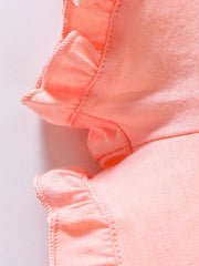 Girls Ruffle Trim Knit Casual Shorts