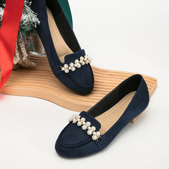 Pearl Decor Flat Loafers Lightweight Shoes Women's Footwear