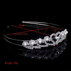 Rhinestone Heart Headband Queen Crown Tiara Hair Accessories