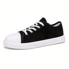 Men's Lace-up Canvas Skate Shoes Outdoor Walking Sneakers