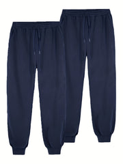Men's Solid Comfy Joggers Active Drawstring Sweatpants