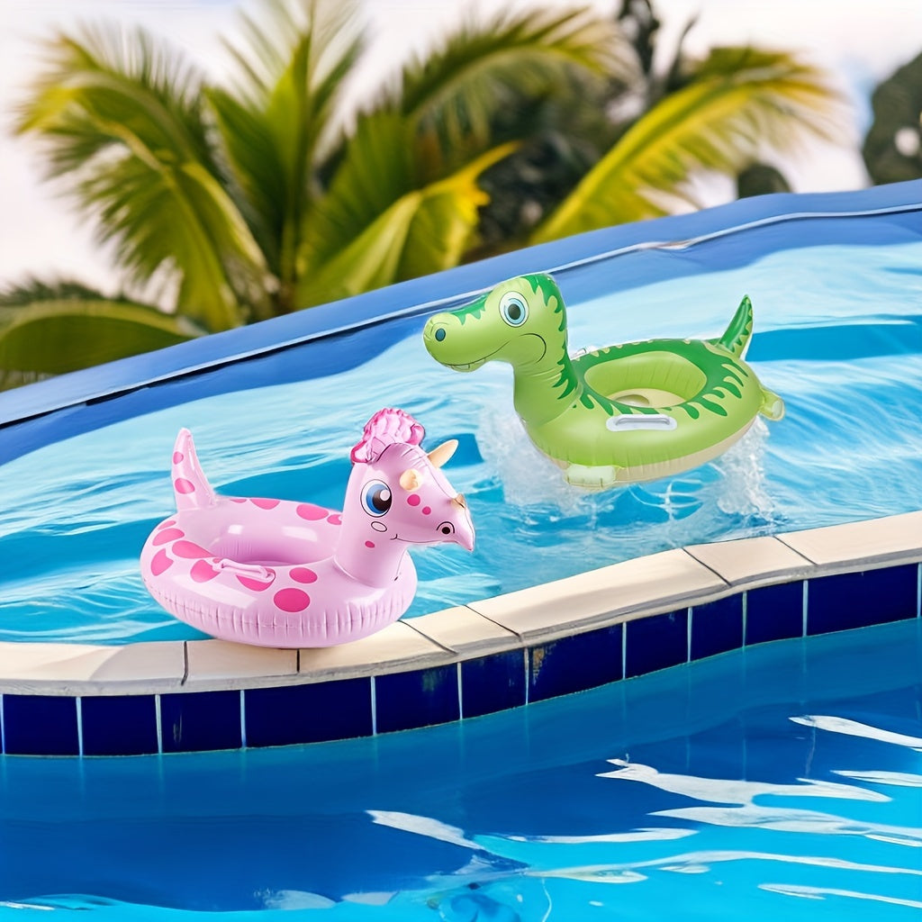 Inflatable Dinosaur Swim Float Handle Anti-rollover Pool Ring
