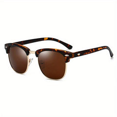 Vintage Half Frame Polarized Sunglasses UV400 Sunshade Men Women