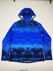 Men's Gradient Hoodie With Mask Anti UV Sunscreen Fishing Shirt