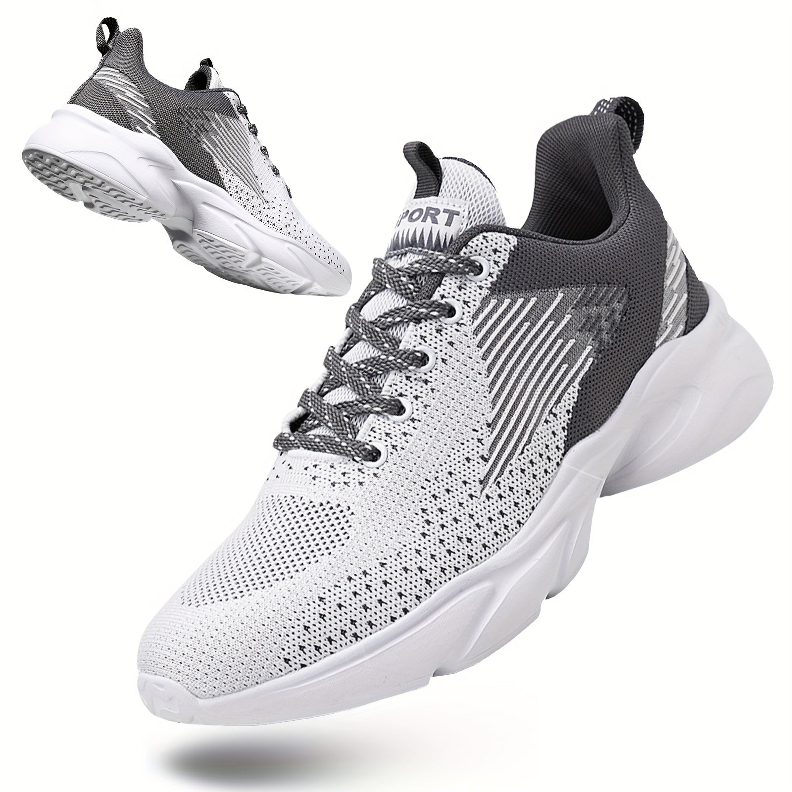 Men's Breathable Mesh Striped Running Shoes Outdoor Comfortable Walking Shoes