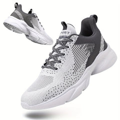 Men's Breathable Mesh Striped Running Shoes Outdoor Comfortable Walking Shoes