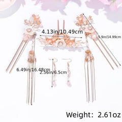Faux Pearl Crystal Hairpin Earring Set Vintage Wedding Bridal Hair Accessories