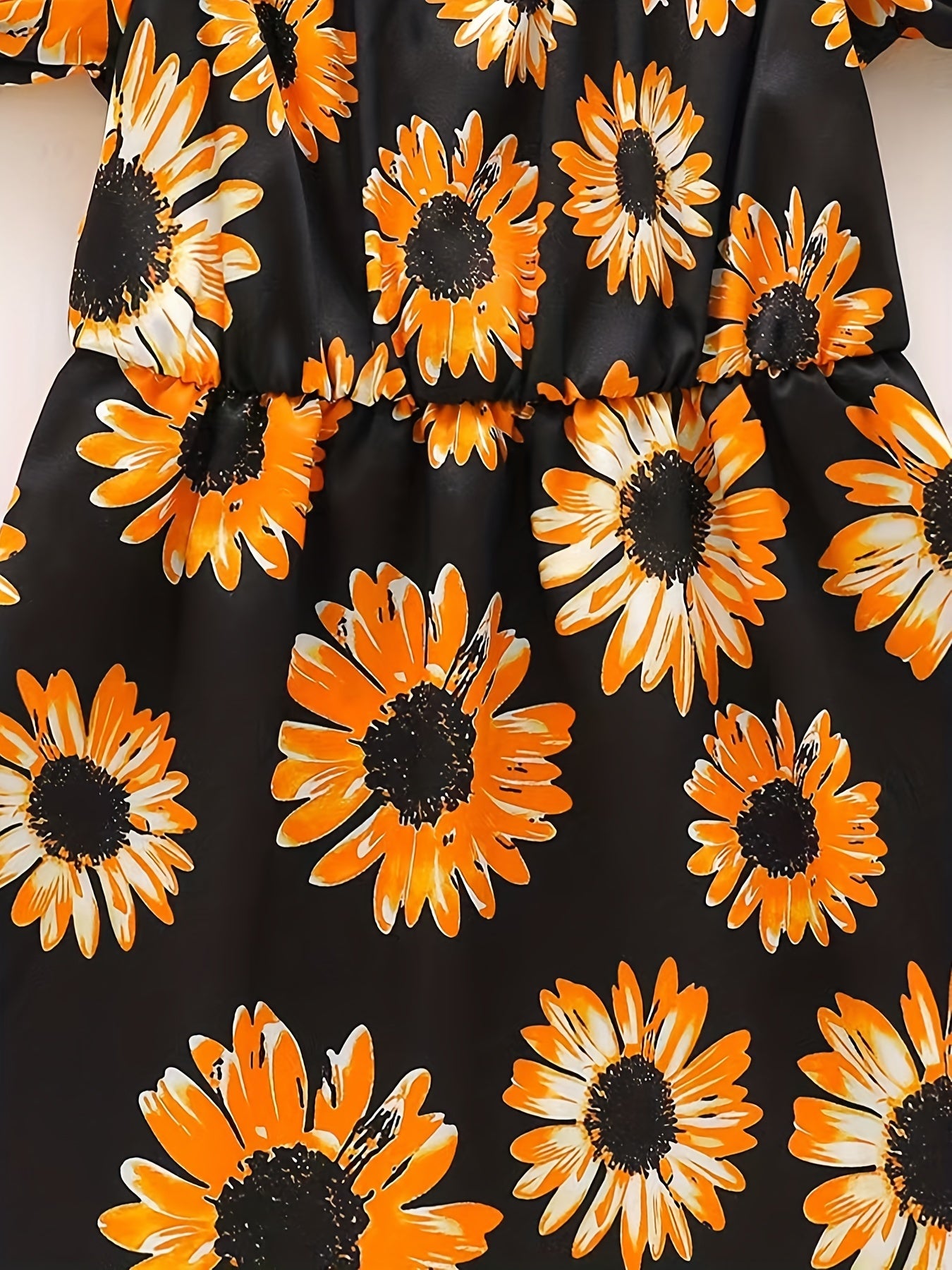 Toddler Girls Sunflower Princess Dress for Party Beach Vacation